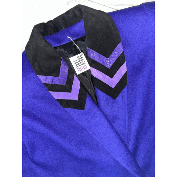 Vintage Yves Venet Purple Chevron Coat 24 1/2 - Picture 2 of 10